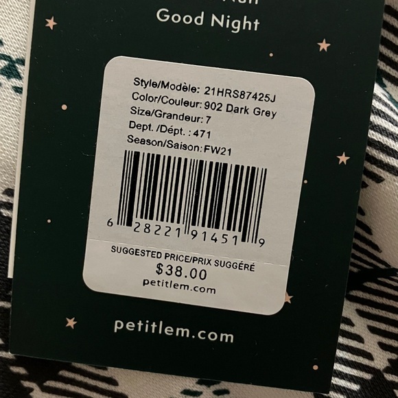 Petit Lem grey green plaid family Christmas holiday pajamas NWT size 8 - Picture 4 of 4